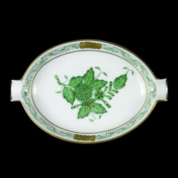 Herendi porcelán zöld Apponyi mintás hamutál
