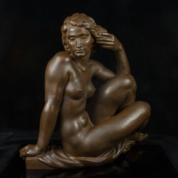 Robert Ullmann (1903-66): Contemplation - brown ceramic sculpture