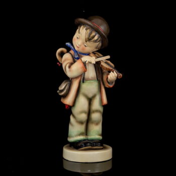 Goebel figure " Little Fiddler" The cellist boy in a hat with an umbrella