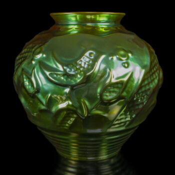 Zsolnay eozin mázas gömbölyű váza
