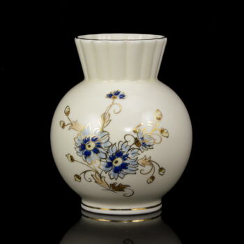 Zsolnay porcelán váza búzavirág dekorral