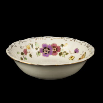 Zsolnay porcelain compote bowl with butterfly decor