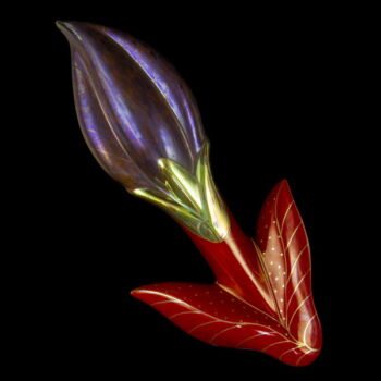 Zsolnay bimbós tulipán falidísz
