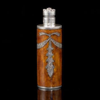 Perfume bottle with brown luster enamel