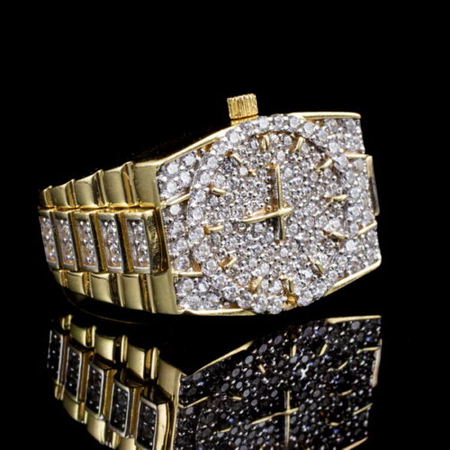 Rolex-style zirconia stone signet ring