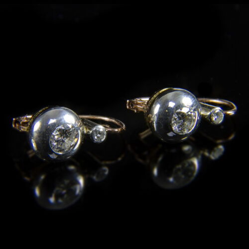 Briliáns fülbevaló pár boutton  foglalatban (0,975 ct)