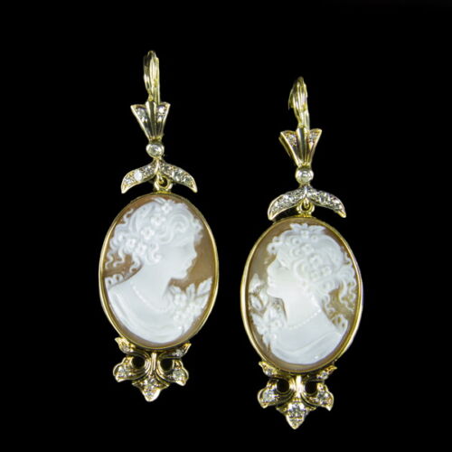 Pair of cameo earrings