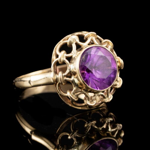 Női gyűrű ametiszt kővel