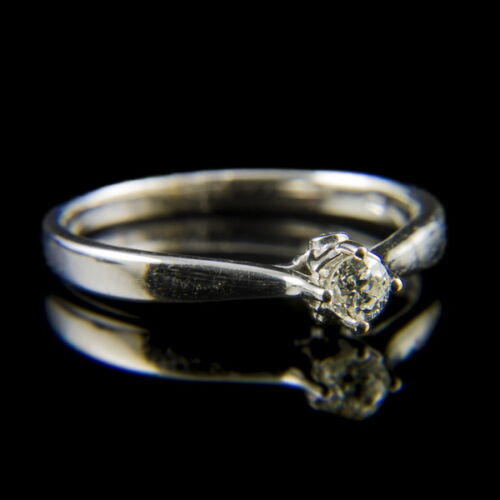 Fehérarany eljegyzési gyűrű régi csiszolású gyémánt kővel (0.20 ct)