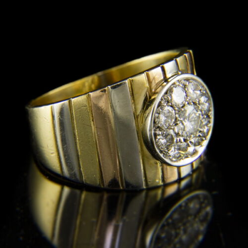 Gyémánt köves férfi arany kisujjgyűrű