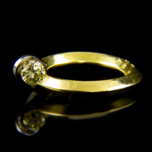 18 karátos arany szoliter gyűrű sárga gyémánt kővel