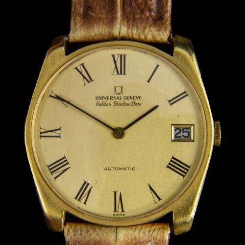 Universal Golden Shadow Date automatic wrist watch