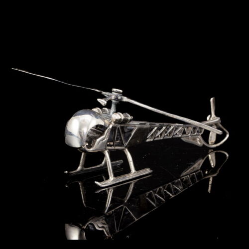 Mini ezüst helikopter