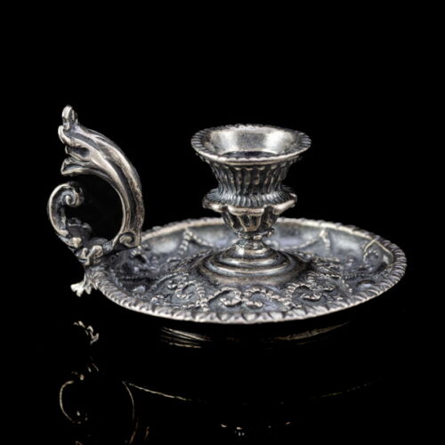 Mini ezüst kézi gyertyatartó