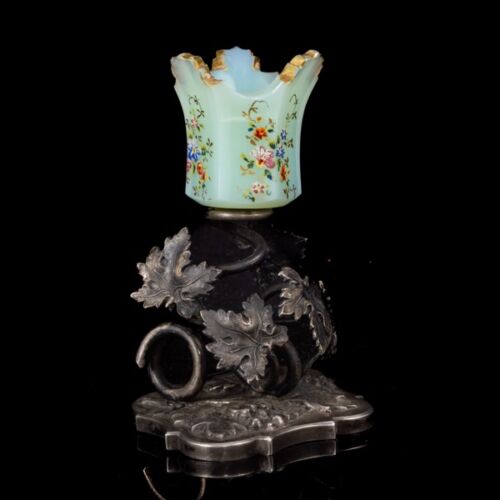 Antique Viennese silver small hand candlestick
