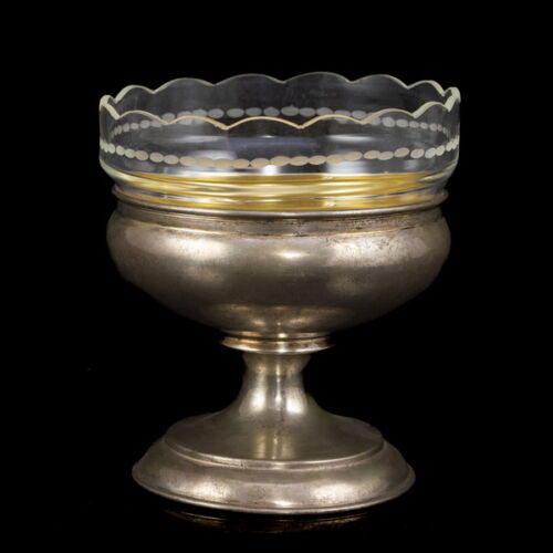 Pesti ezüst kaviártartó kiskínáló 