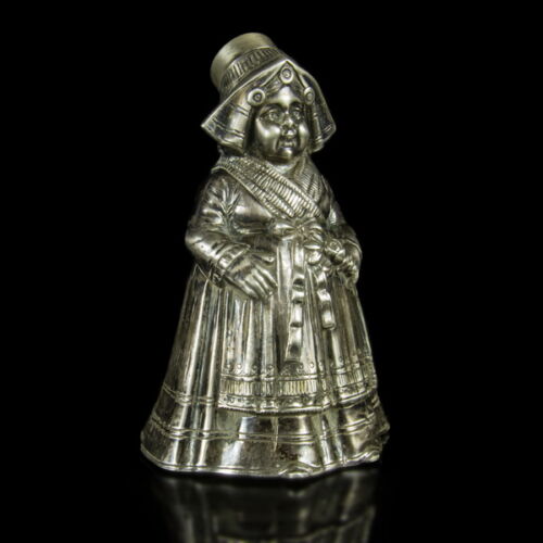Figurális ezüst cselédcsengő sószórófejjel