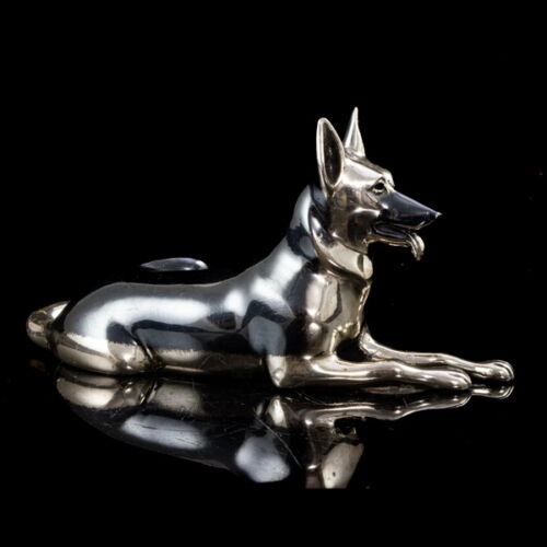 Mini ezüst farkaskutya figura