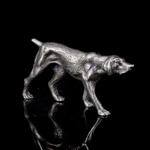 Mini ezüst vizsla kutya figura