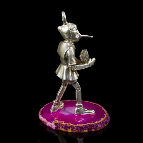 Mini ezüst Pinoccio figura
