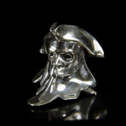 Mini silver Venetian carneval mask