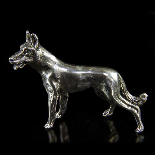 Mini silver wolf figurine