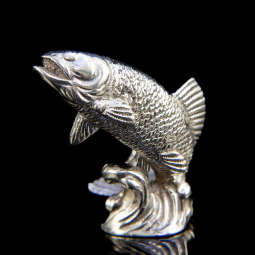 Miniature silver fish figurine