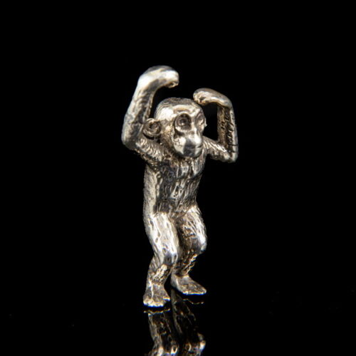 Mini ezüst csimpánz figura