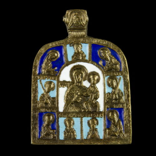 Úti ikon medál Mária szentekkel