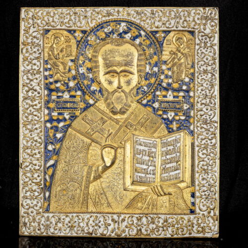 Saint Nicholas Bronze Icon representation