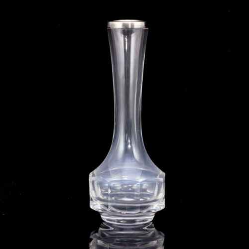 Glass vase with silver edge