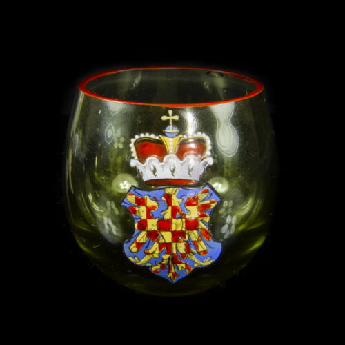 Green glass with the coat of arms of Moravia