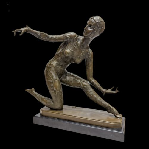 Chiparus után Art deco táncosnő bronz szobor
