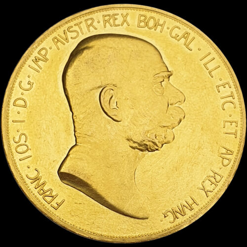 100 Corona 1908 Ferenc József uralkodásának 60. évfordulójára