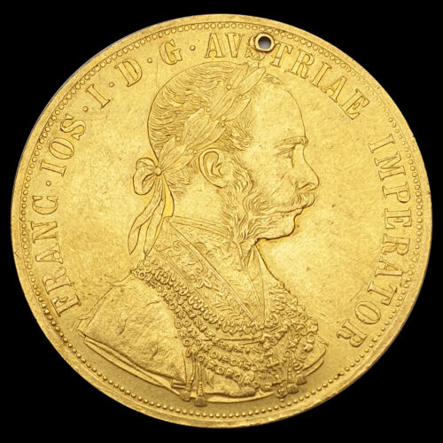 4 dukát 1911 átfúrt arany érme Ferenc József
