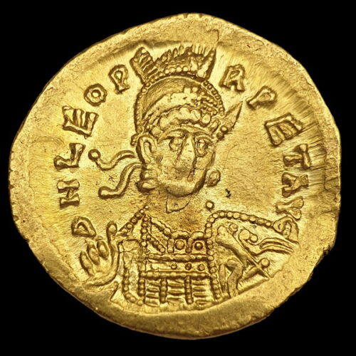 Byzantine emperor Leo gold solidus