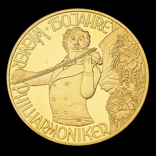 1000 Schilling 1992 arany érme Johann Strauss