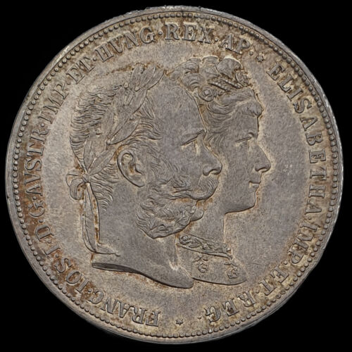 2 Gulden 1879 For the 25th wedding anniversary of Franz Joseph and Sissi