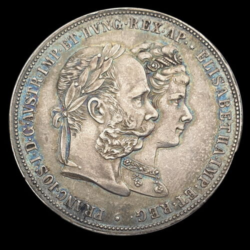 2 Gulden 1879 Ferenc József és Sissi 25. házassági évfordulójára