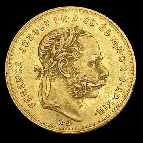 8 Forint 20 Frank 1878 KB Ferenc József kis portré
