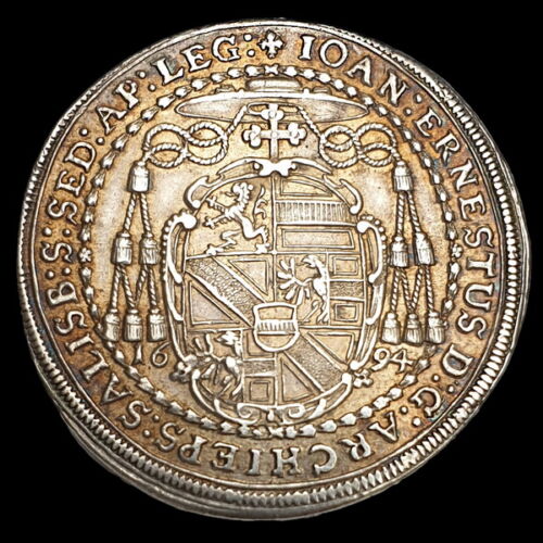 Johann Ernst von Thun Archbishop of Salzburg silver half thaler 1694