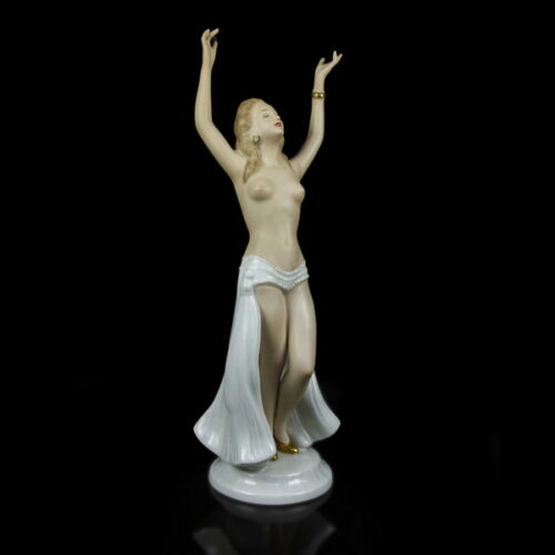 Wallendorf art deco stílusú táncosnő porcelán figura