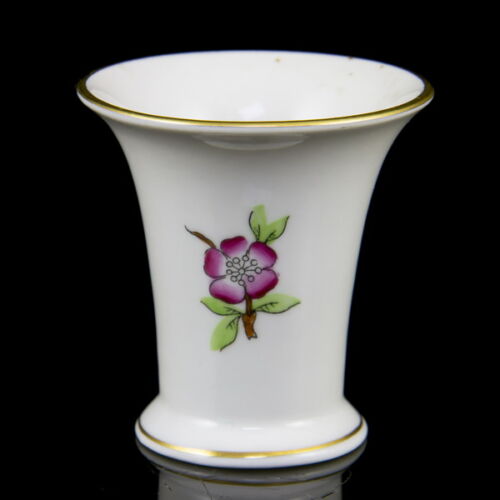 Herend student-marked funnel-shaped mini vase with cherry blossom pattern