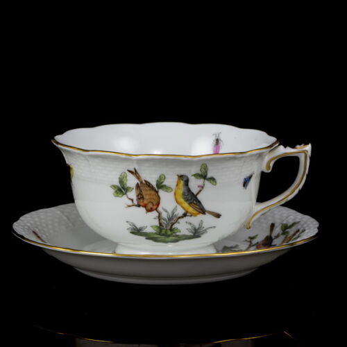 Herendi teáscsésze és alj (RO) Rotschild dekorral