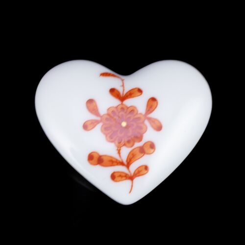 Szív alakú Herendi porcelán kitűző kis bross