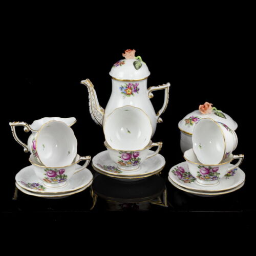 Herendi virágcsokor mintás kávéskészlet