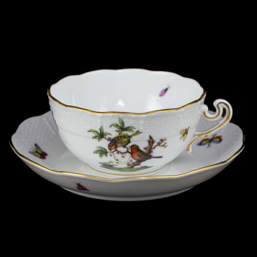 Herendi Teáscsésze és alj (RO) Rotschild dekorral 