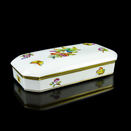 Herendi egyszerű Viktória mintás porcelán doboz