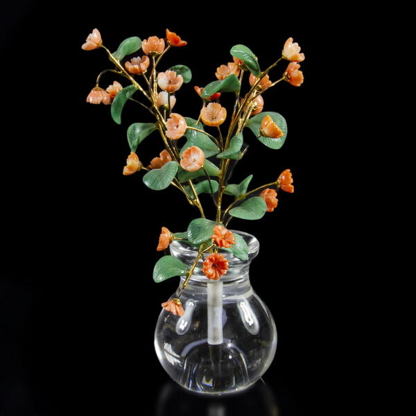 Virágcsokor  kristály vázában