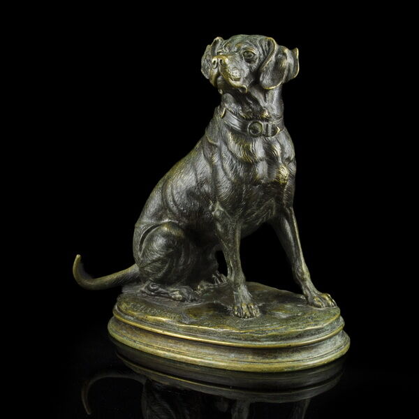 Paul Eduard Delabrierre bronz kutya figura